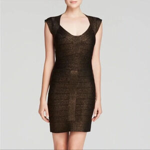 French Connection bronze bodycon mini dress